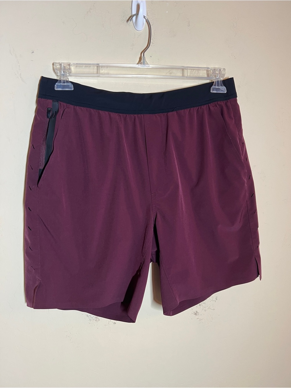 The Hundreds Men's Athletic Shorts in Burgundy with Black Waistband